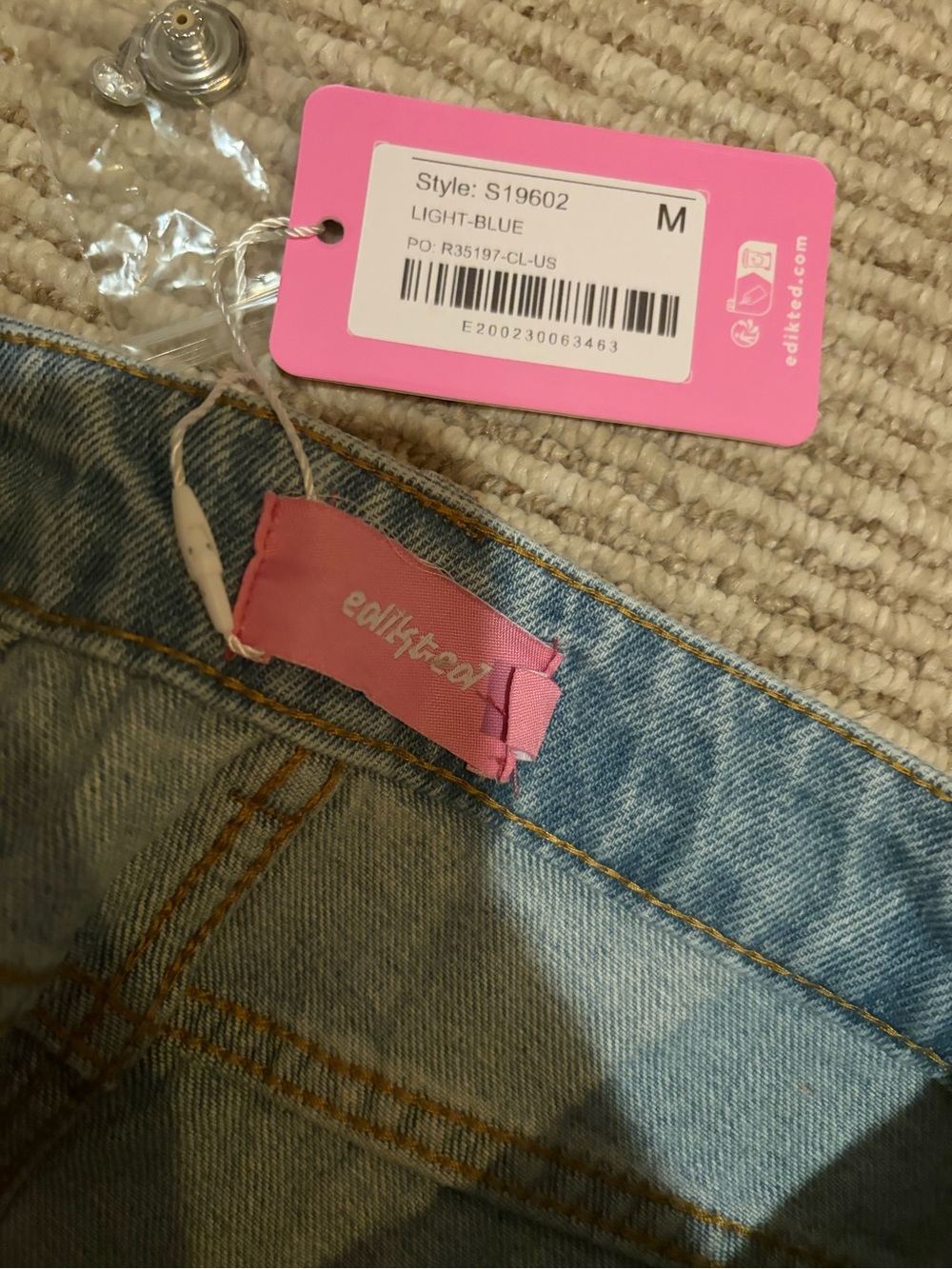 Medium!! edikted Light Blue Women’s Jeans - Bow in the back